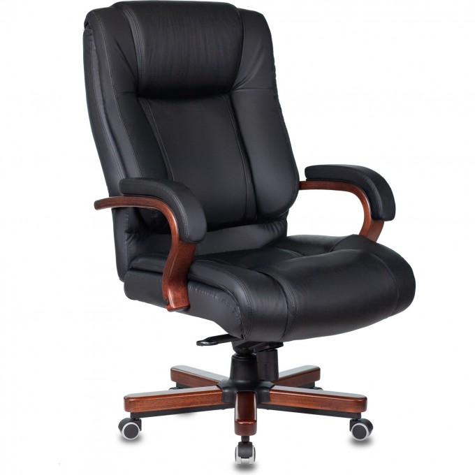 Кресло руководителя БЮРОКРАТ T-9925WALNUT черное, кожа T-9925WALNUT/BLACK Кресло руководителя БЮРОКРАТ T-9925WALNUT черное, кожа T-9925WALNUT/BLACK