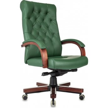 Кресло руководителя БЮРОКРАТ T-9928 WALNUT зеленый кожа Кресло руководителя БЮРОКРАТ T-9928 WALNUT зеленый кожа